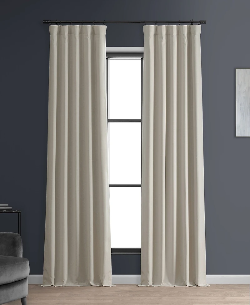 Half Price Drapes Caravan Beige Faux Linen Hotel Blackout Curtain