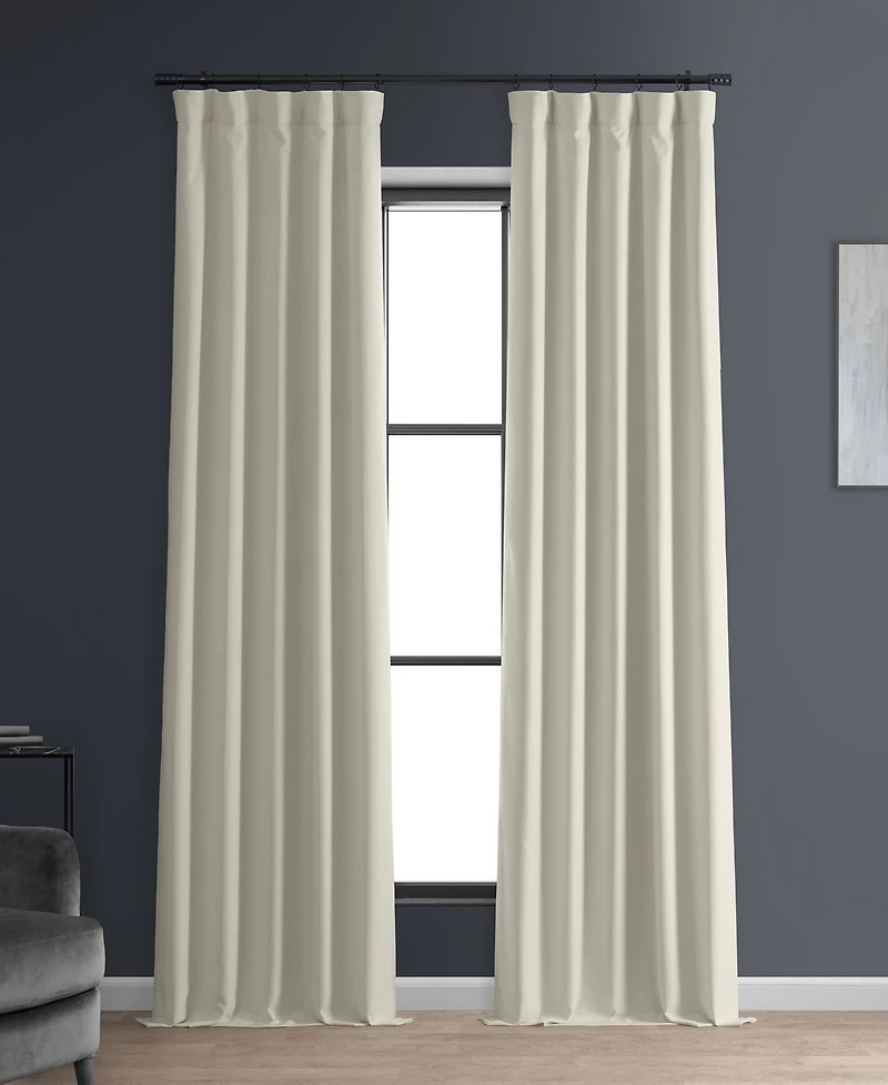 Half Price Drapes Off White Faux Linen Hotel Blackout Curtain