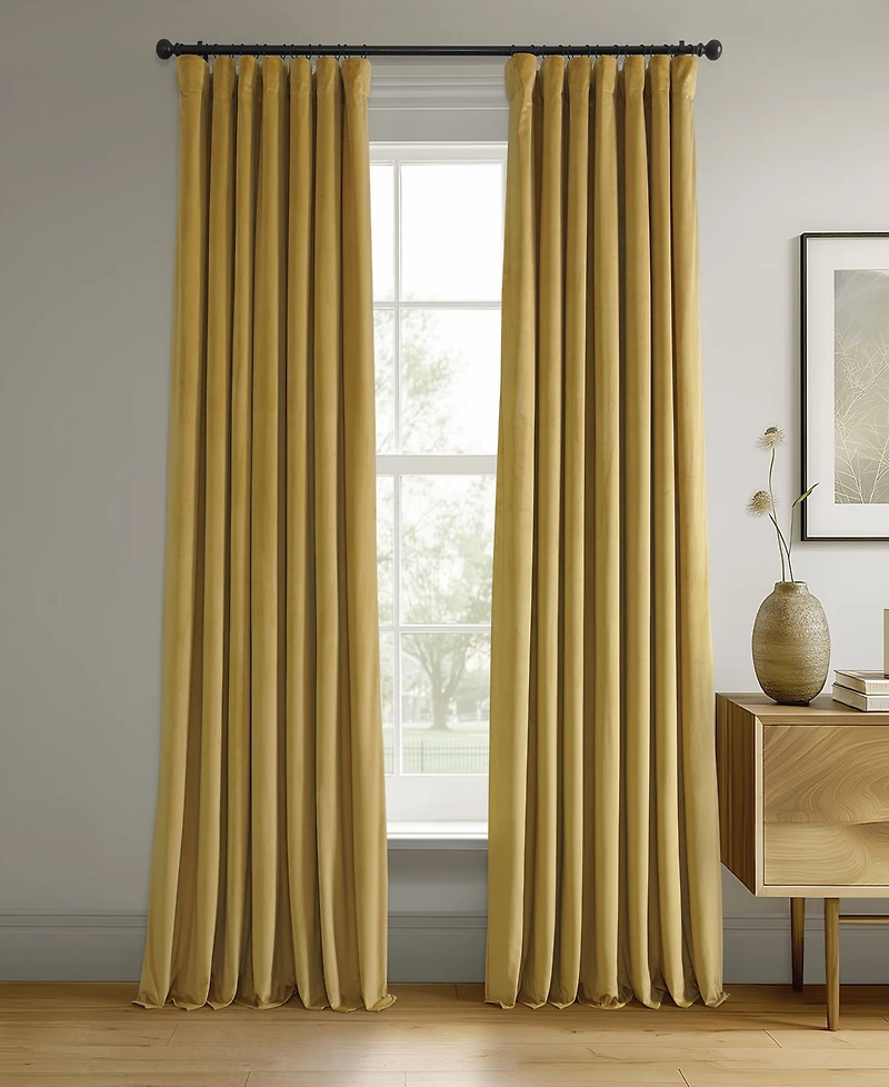 Half Price Drapes Fool's Gold Signature Velvet Blackout Curtain