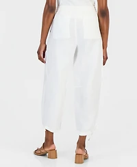 Charter Club Petite Drawstring-Waist Barrel-Leg Linen Pants, Macy's Exclusive