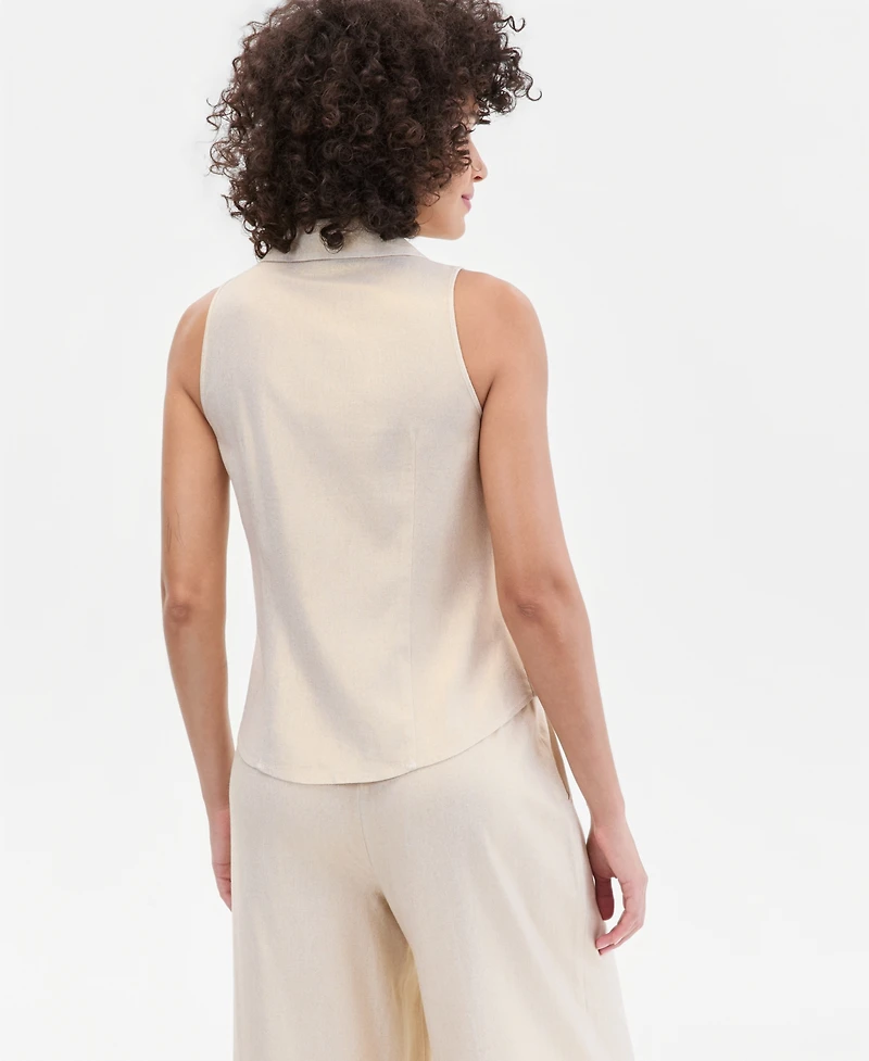 I.n.c. International Concepts Women's Sleeveless Collared Shirt, Macy's Exclusive