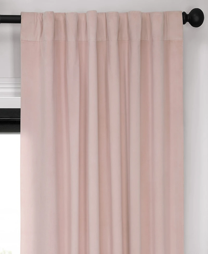 Half Price Drapes Rosey Dawn Signature Velvet Blackout Curtain