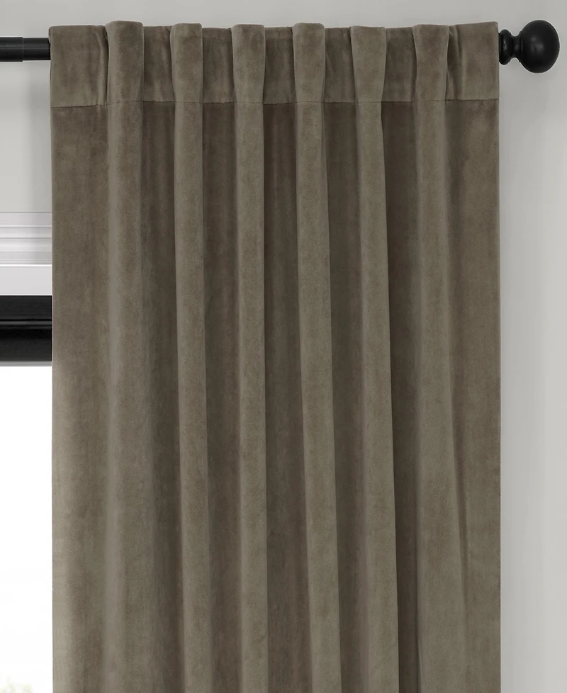 Half Price Drapes Denver Taupe Signature Velvet Blackout Curtain