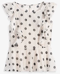 I.n.c. International Concepts Women's Printed Ruffle-Sleeve Peplum Blouse, Macy's Exclusive