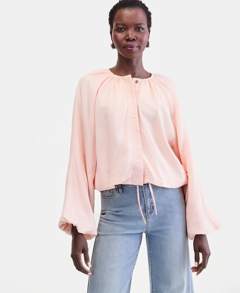 I.n.c. International Concepts Women's Blouson-Sleeve Cropped Jacket, Macy's Exclusive