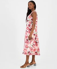 Charter Club Petite Printed Linen Midi Dress, Macy's Exclusive