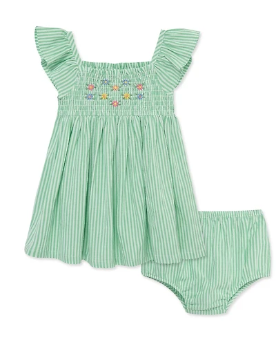 Little Me Baby Girls' Striped Dress with Diaper Cover