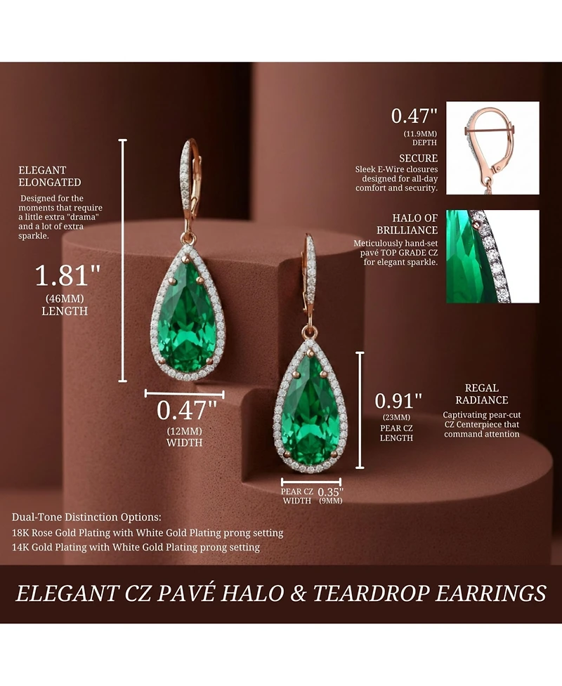 Elegant Teardrop Shaped Earrings with A Cubic Zirconia Middle Stone
