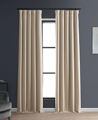 Half Price Drapes Safari Tan Faux Linen Hotel Blackout Curtain
