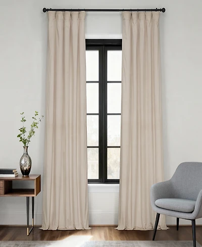 Half Price Drapes Alabaster Beige Signature Velvet Blackout Curtain