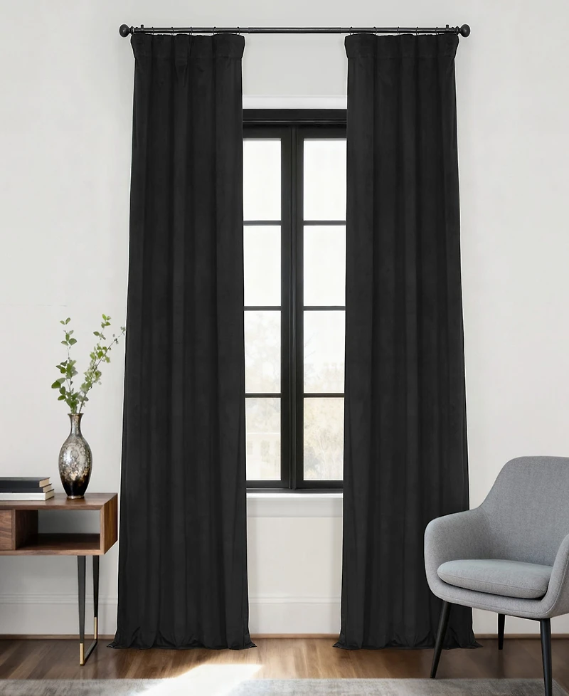Half Price Drapes Warm Black Signature Velvet Blackout Curtain