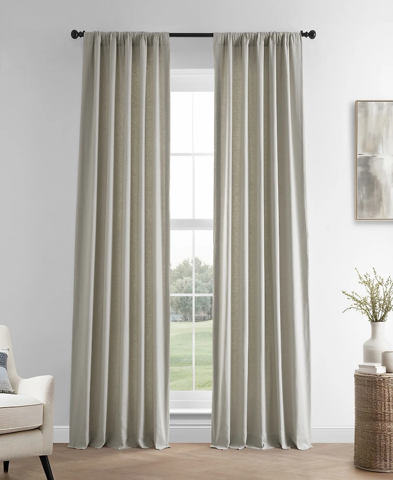Half Price Drapes Fresh Khaki French Linen Room Darkening Curtain