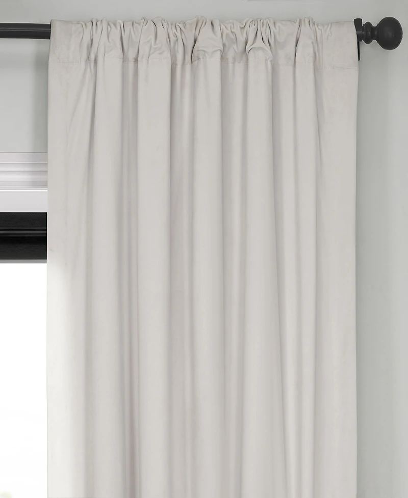 Half Price Drapes Porcelain White Signature Velvet Blackout Curtain