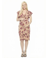 24seven Comfort Apparel Women's and Plus Maternity Wrap Dress