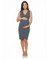 24seven Comfort Apparel Women's and Plus Maternity V-Neck Sleeveless Dress