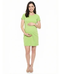 24seven Comfort Apparel Women's and Plus Maternity Round Neck Shift Dress