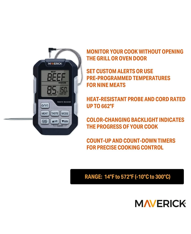 Maverick Single Probe Barbeque Thermometer and Timer