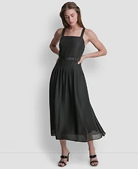 Dkny Women's Square Neck Sleeveless Midi Dress