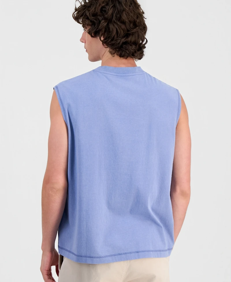 Hollywood Men's Mineral Washed Muscle Sleeveless Shirt