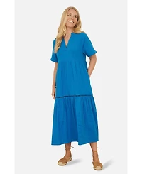 Yumi Women's Cotton Kaftan Midi Dress