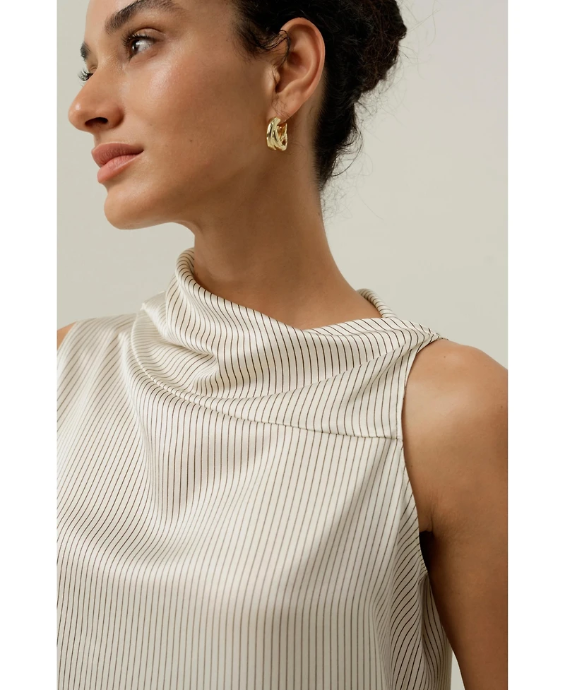 Lilysilk Women's Asymmetric Silk Charmeuse Sleeveless Top