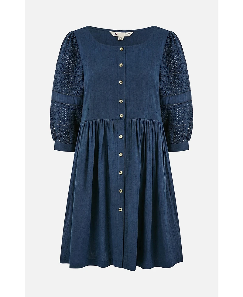 Yumi Women's Broderie Anglaise Puff Sleeve Dress