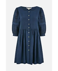 Yumi Women's Broderie Anglaise Puff Sleeve Dress