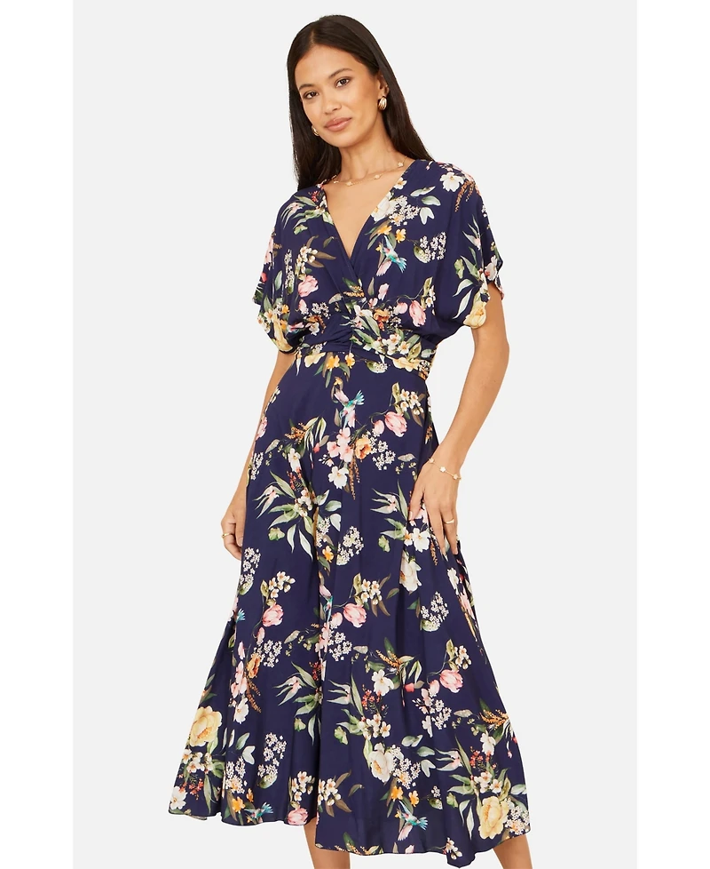 Yumi Women's Floral Print Midi Dress