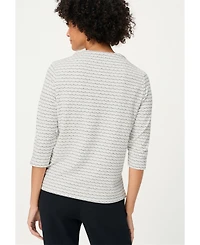 Olsen Women's Scallop Stripe Jersey Top