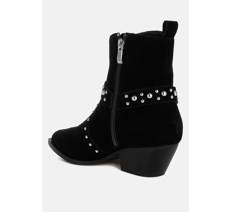 Rodeo Studded Suede Ankle Boots
