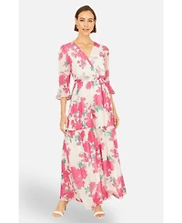 Yumi Women's Blossom Print Maxi Wrap Dress
