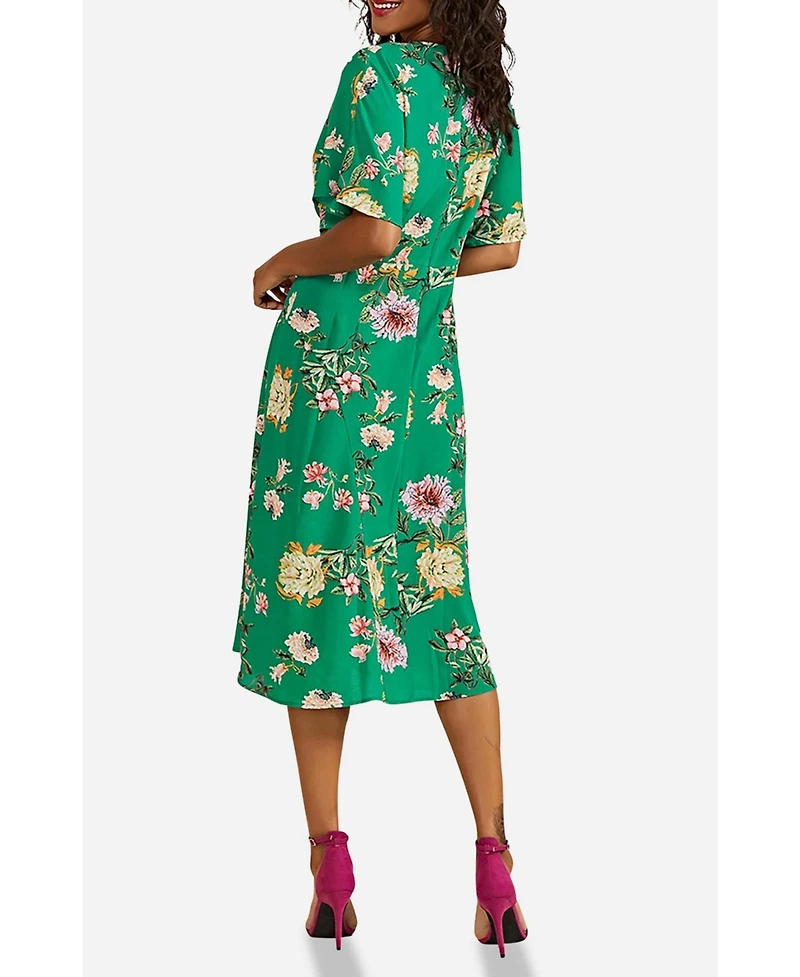 Yumi Women's Floral Kimono Midi Dress
