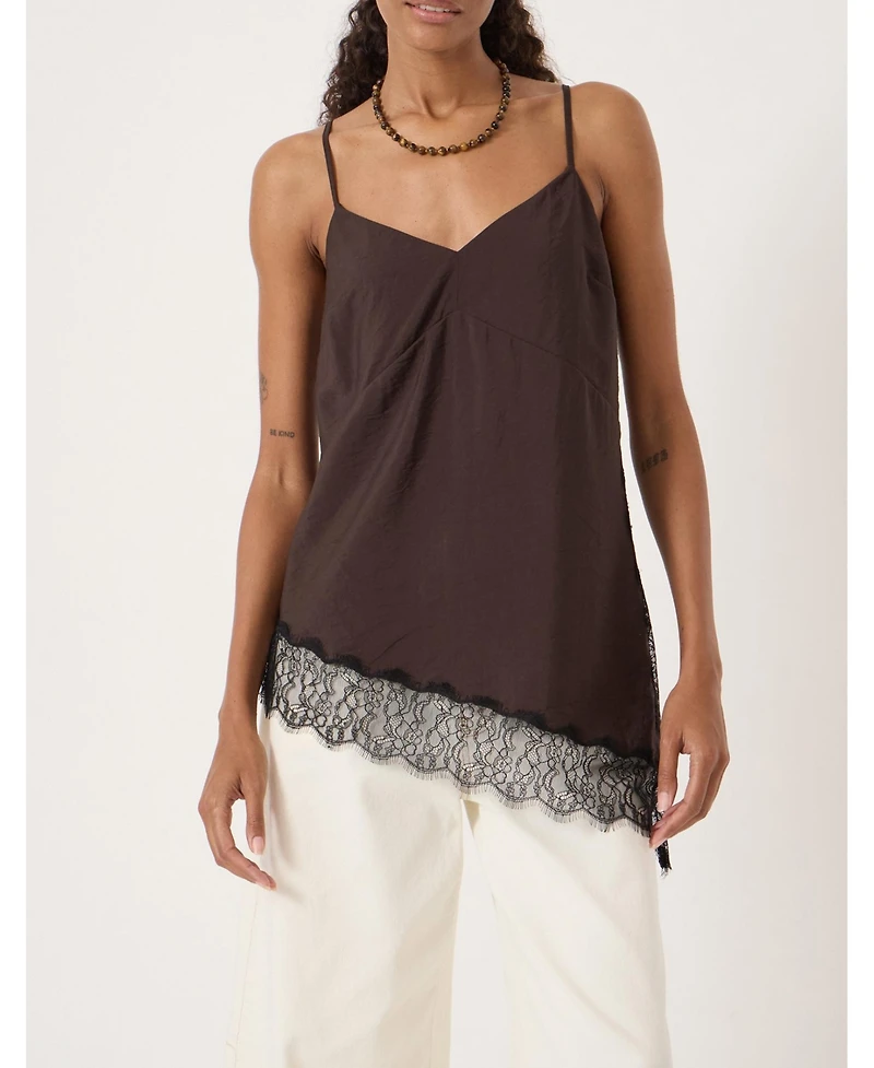 Hush Women's Marnie Asymmetric Lace Trim Cami Top