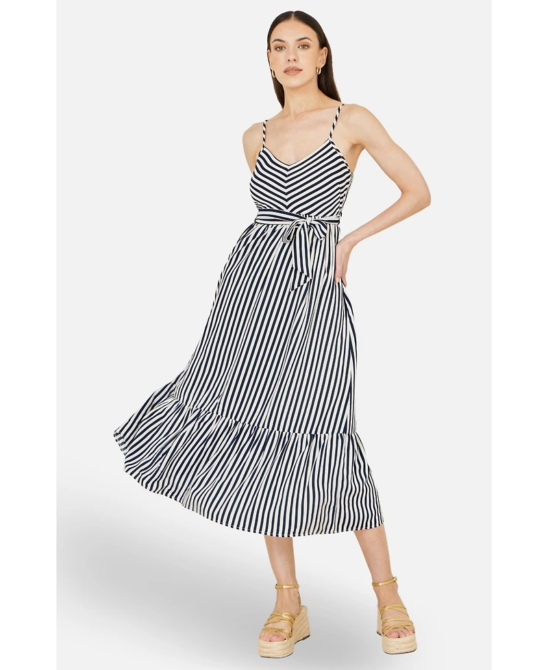 Yumi Women's Stripe Midi Sun Dress
