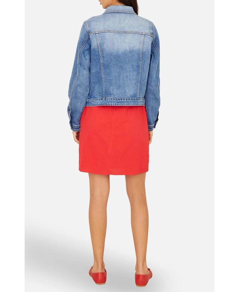 Yumi Women's Stretch Washed Denim Jacket