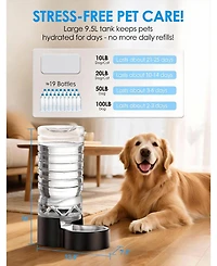 Aronkl Easy Clean Wide-Mouth Dog Water Dispenser with Removable Bowl