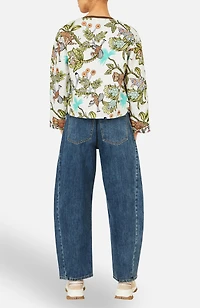 Yumi Women's Print Reversible Cotton Jacket