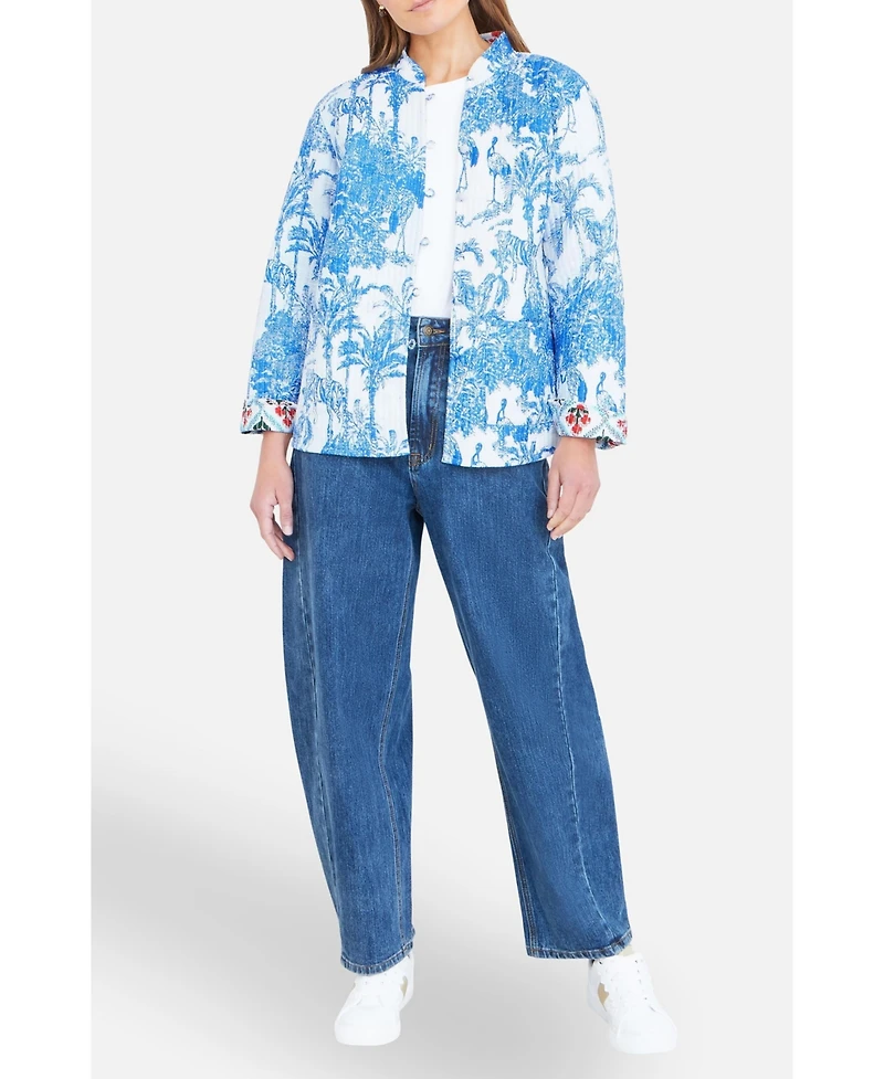 Yumi Women's Palm Reversible Cotton Quilted Jacket