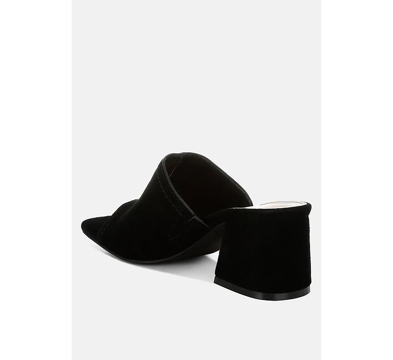 Rag and Co Womens Citarum Real Suede Leather Slip Ons