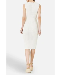 Yumi Women's Cotton Scallop Crochet Knitted Dress