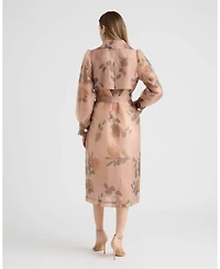 Nvlt Women's Trench Coat with Shirring and Pleats