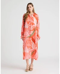 Nvlt Women's Long Shirt Dress with Raglan Sleeve