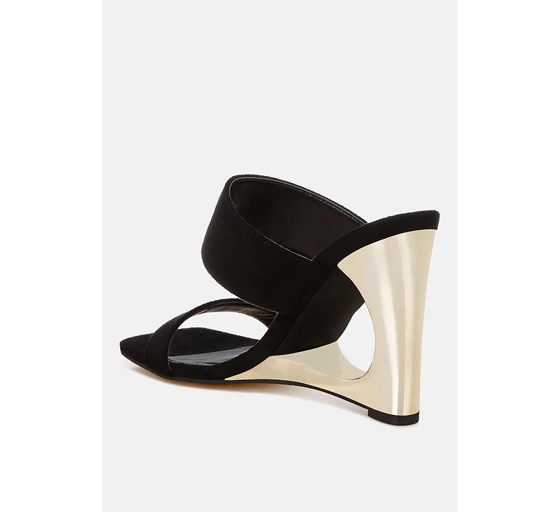 London Rag Womens Zimeski Sculpted Wedge Slip-On Sandals