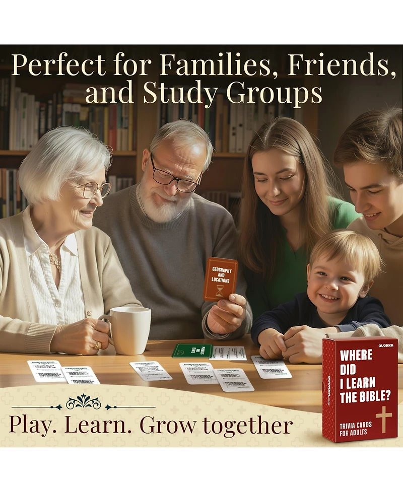 Quokka Bible Trivia Game for Adults – 500 Christian Questions for Fun Family & Adult Play