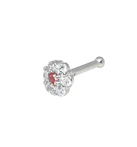 Curata Jewelry Solid 14k 3mm 20g Flower Cubic Zirconia Nose Ring