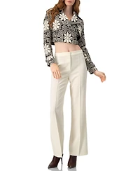 Ivonne Women's Straight-Leg Tailored Trousers in Natural Tone
