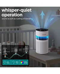 SereneLife Portable Air Purifier, Small Air Cleaner with Aroma Box, Ambient Light, 2-Speed, Timer, Sleep Mode.