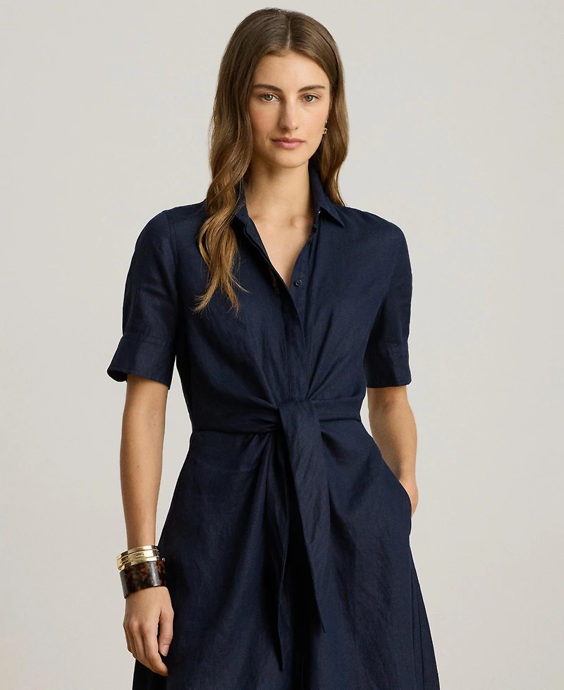 Lauren Ralph Women's Linen Shirtdress
