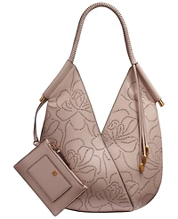 Donna Karan New York Baldwin Floral Perforated Large Shoulder Bag