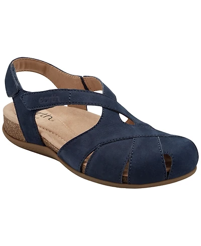 Earth Women's Brentia Leather Criss-Cross Flat Sandals